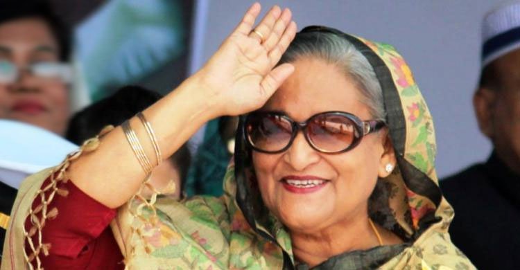 সমাবেশ মঞ্চে শেখ হাসিনা